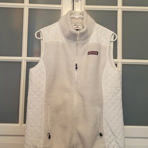 Vineyard Vines White Fleece Vest